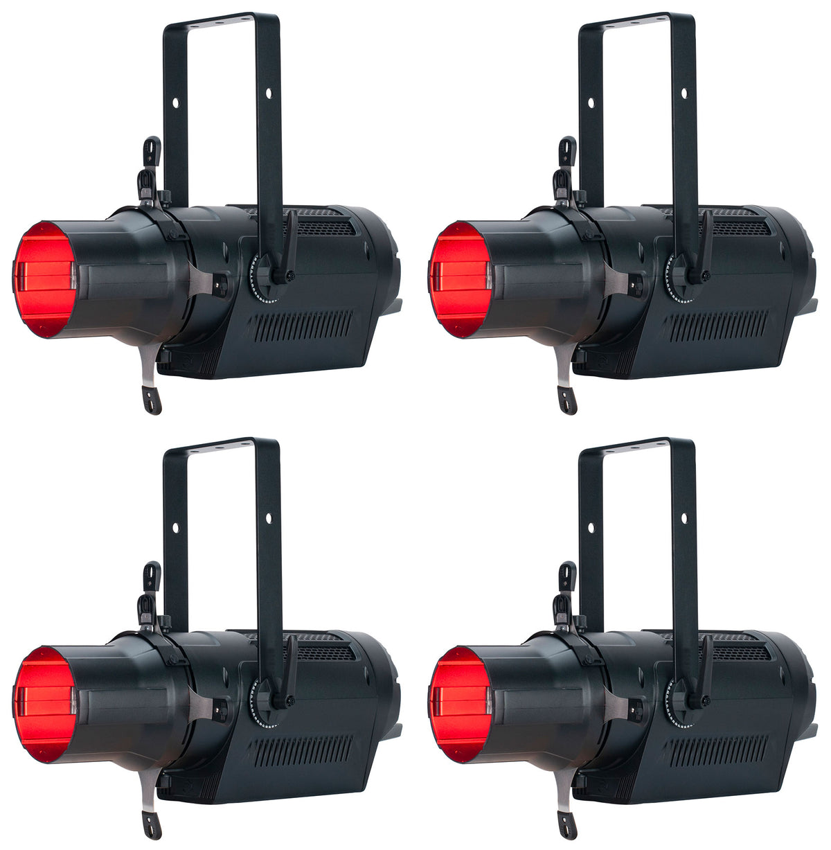 (4) ENCORE PROFILE PRO COLOR 250W RGBWAL LED DMX Ellipsoidal Spotlights