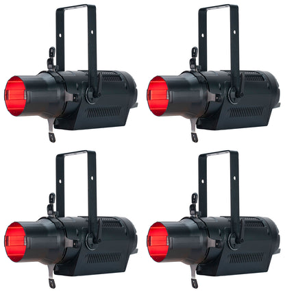 (4) ENCORE PROFILE PRO COLOR 250W RGBWAL LED DMX Ellipsoidal Spotlights