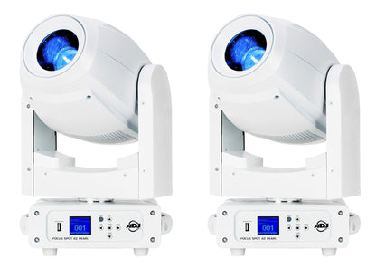 (2) FOCUS SPOT 4Z PEARL 200W CW LED DMX Moving Head Spotlights