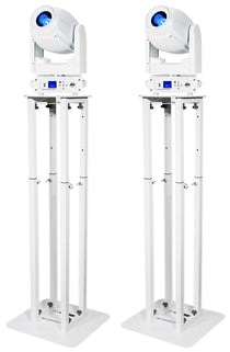 (2) FOCUS SPOT 4Z PEARL DMX Moving Head Lights+Totem Stands