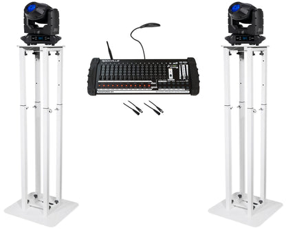 (2) HYDRO BEAM X1 LED Moving Head Lights+Controller+Stands+Cables