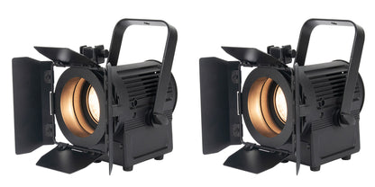(2) American DJ ENCORE FR20 DTW 17W Dim to Warm White LED Fresnel Beam Lights