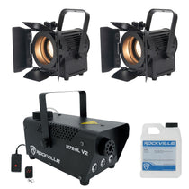 (2) American DJ ENCORE FR20 DTW 17W Dim to Warm Fresnel Beam Lights+Fogger