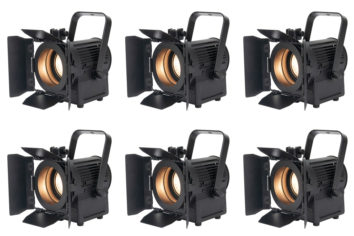 (6) ENCORE FR20 DTW 17W Dim-to-Warm White LED Fresnel Beam Lights