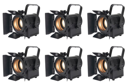 (6) ENCORE FR20 DTW 17W Dim-to-Warm White LED Fresnel Beam Lights