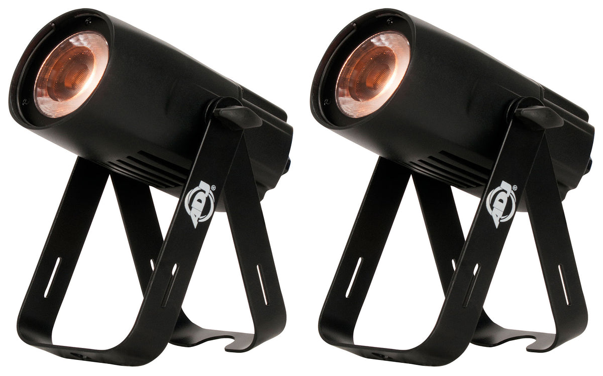 (2) SABER SPOT DTW Compact 15 Watt Warm White LED DMX Spotlights