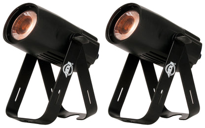 (2) SABER SPOT DTW Compact 15 Watt Warm White LED DMX Spotlights