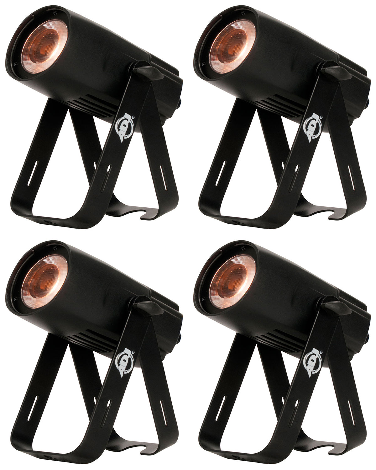 (4) SABER SPOT DTW Compact 15W Warm White LED DMX Spotlights