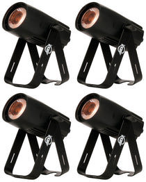 (4) SABER SPOT DTW Compact 15W Warm White LED DMX Spotlights