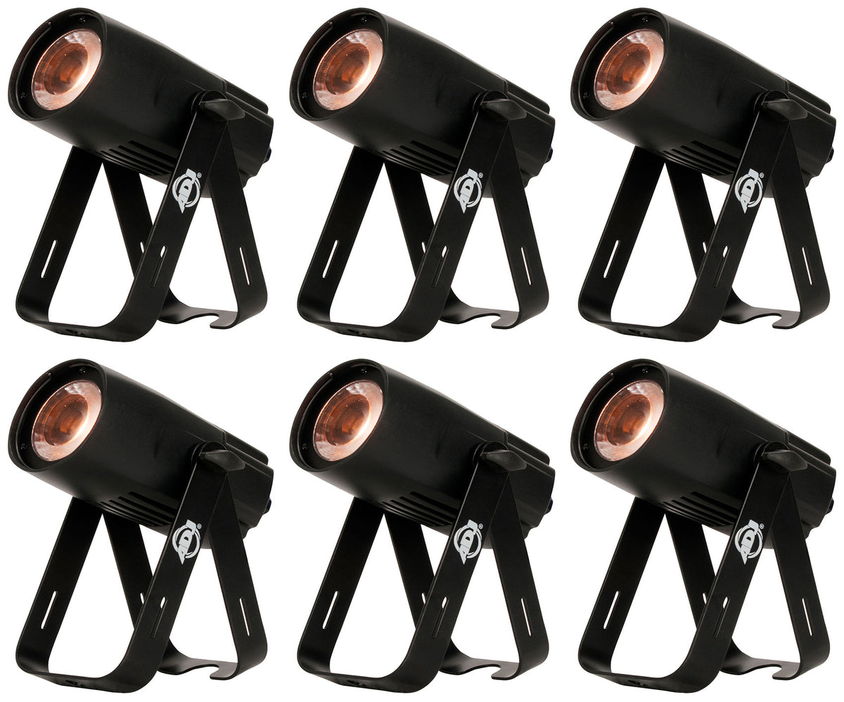 (6) SABER SPOT DTW Compact 15W Warm White LED DMX Spotlights