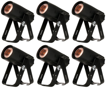(6) SABER SPOT DTW Compact 15W Warm White LED DMX Spotlights