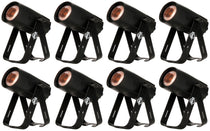 (8) Saber Spot DTW Compact 15W Warm White LED DMX Spotlights