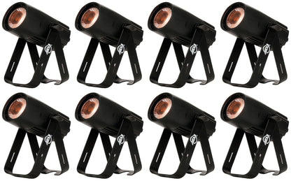 (8) Saber Spot DTW Compact 15W Warm White LED DMX Spotlights