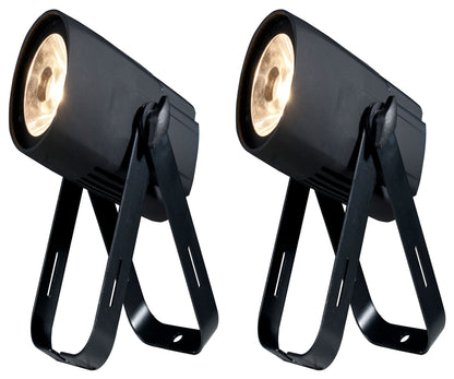 (2) SABER SPOT WW Compact 15 Watt Warm White LED DMX Pinspot Lights