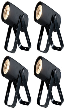 (4) SABER SPOT WW Compact 15W Warm White LED DMX Pinspot Lights