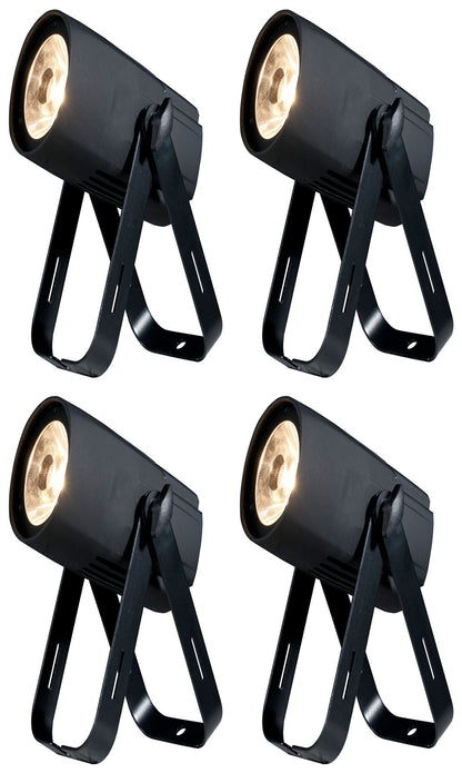 (4) SABER SPOT WW Compact 15W Warm White LED DMX Pinspot Lights