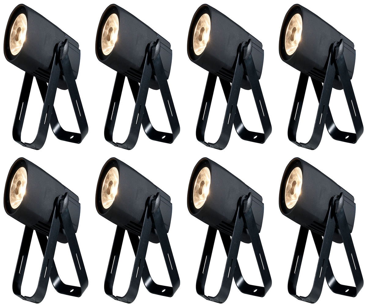 (8) Saber Spot WW Compact 15W Warm White LED DMX Pinspot Lights