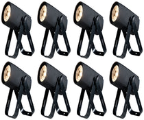 (8) Saber Spot WW Compact 15W Warm White LED DMX Pinspot Lights