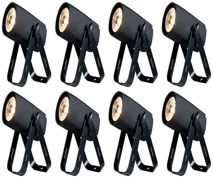 (8) Saber Spot WW Compact 15W Warm White LED DMX Pinspot Lights