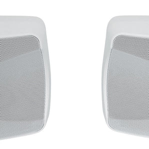 Pair Rockville WET-44 PRO Dual 4" 4-Way Swivel 70V Commercial Speakers in White