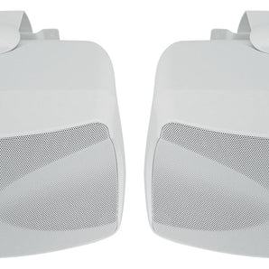 Pair Rockville WET-44 PRO Dual 4" 4-Way Swivel 70V Commercial Speakers in White