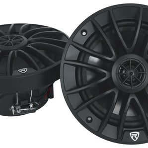 Pair Rockville RM-PREMIUM-65 BLACK 6.5" 600w Marine Boat Speakers - Crisp Sound!