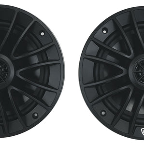 Pair Rockville RM-PREMIUM-65 BLACK 6.5" 600w Marine Boat Speakers - Crisp Sound!
