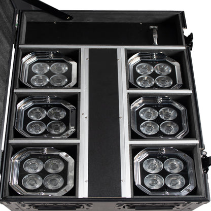 (2) Mirage Q6 Pak 6x IP65 Battery LED Par Wash Lights+Charge Case+Remote
