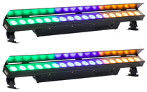 (2) Ultra LB18 18 x 10W RF RGBAL Color Mixing LED DMX Wash Bar Lights