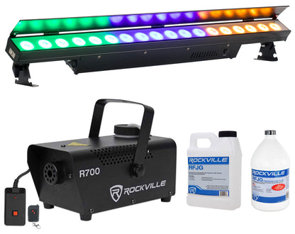 Ultra LB18 RGBAL LED DMX Wash Bar Light + Fog Machine + Fog Juice