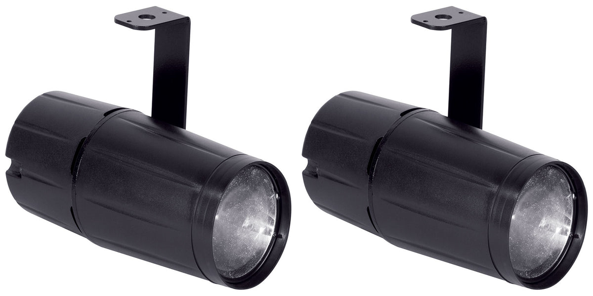(2) PINSPOT LED II 3W Compact Cool White LED Pinspot Stage Lights