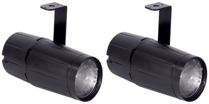 (2) PINSPOT LED II 3W Compact Cool White LED Pinspot Stage Lights