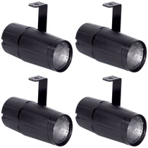 (4) PINSPOT LED II 3W Compact Cool White LED Pinspot Stage Lights