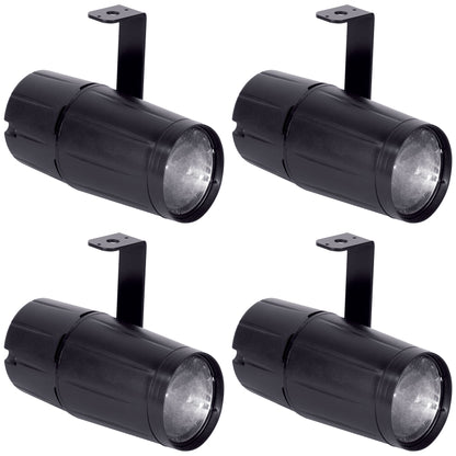 (4) PINSPOT LED II 3W Compact Cool White LED Pinspot Stage Lights