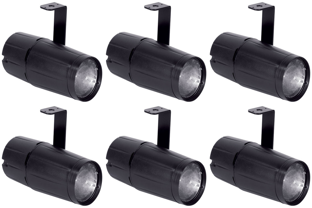(6) PINSPOT LED II 3W Compact Cool White LED Pinspot Stage Lights