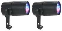 (2) PINSPOT LED QUAD DMX 8W RGBW Pinspot Lights w/ Remote