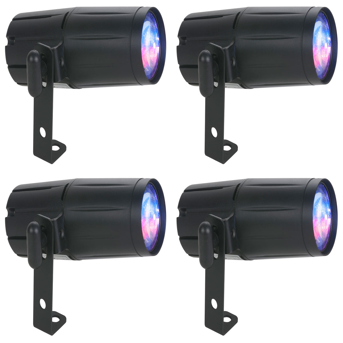 (4) PINSPOT LED QUAD DMX 8W RGBW Pinspot Lights with Remote