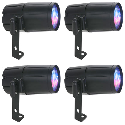 (4) PINSPOT LED QUAD DMX 8W RGBW Pinspot Lights with Remote
