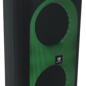 Rockville BASS PARTY 8 Dual 8 inch Portable Battery LED Party Bluetooth Speaker