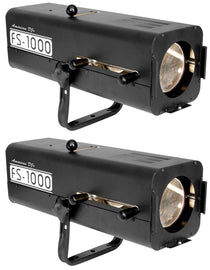 (2) FS-1000 Followspot Lights w/ 575W Halogen Lamp+Hanging Bracket