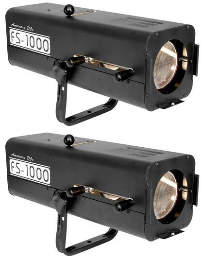 (2) FS-1000 Followspot Lights w/ 575W Halogen Lamp+Hanging Bracket