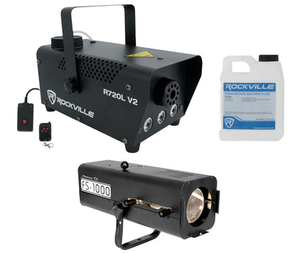 American DJ FS-1000 Followspot Light with 575 Watt Bulb/Hanging Bracket+Fogger