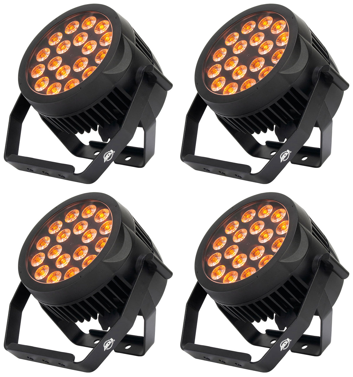 (4) 18P HEX IP 18x12W Outdoor RGBAW+UV LED DMX Par Can Wash Lights
