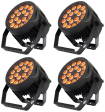(4) 18P HEX IP 18x12W Outdoor RGBAW+UV LED DMX Par Can Wash Lights
