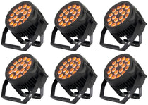 (6) 18P HEX IP 18x12W Outdoor RGBAW+UV LED DMX Par Can Wash Lights