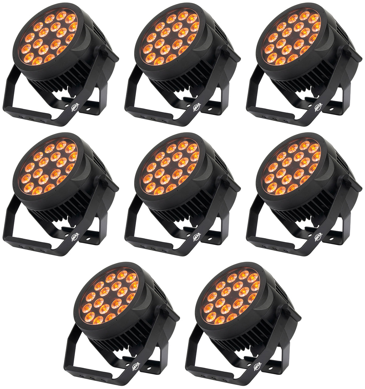 (8) 18P HEX IP 18x12W Outdoor RGBAW+UV LED DMX Par Can Wash Lights