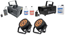 (2) 18P HEX IP + ROCKHAZE 700 Hazer + R700 Fogger + Fluids