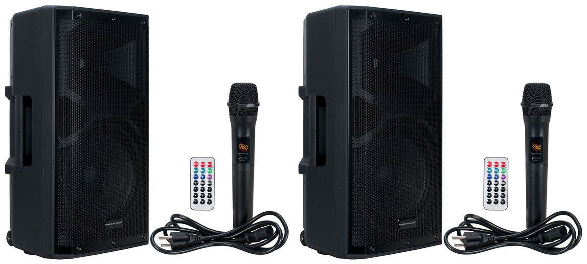 (2) APX12 GO BT 200W Rechargeable DJ PA Speakers with Bluetooth and Mics