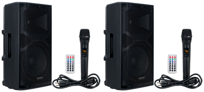 (2) APX12 GO BT 200W Rechargeable DJ PA Speakers with Bluetooth and Mics