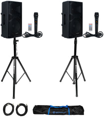 (2) APX12 GO BT Speakers with Adjustable Tripod Stands
